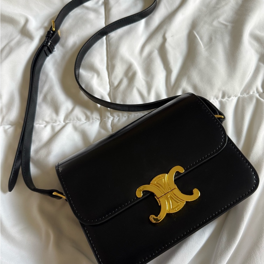 Black Leather Crossbody Bag